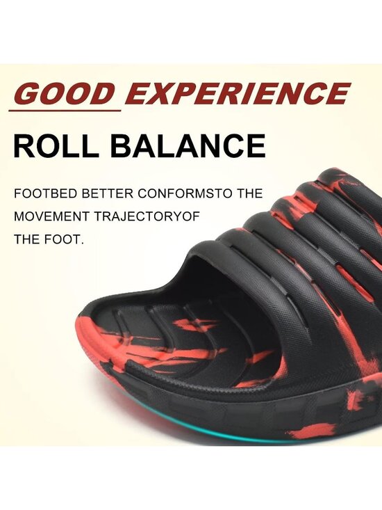 Men\'s Camo Red And Black Recovery Orthotic Arch Support Open Toe Slipper Shoes